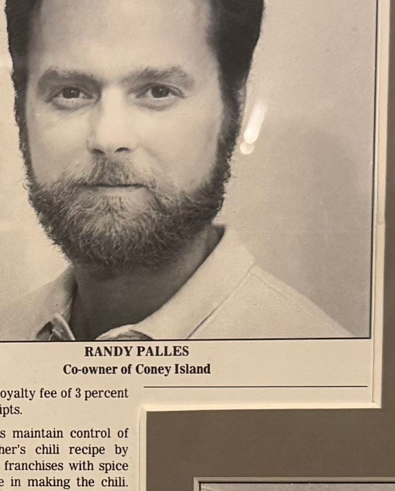 Randy Palles portrait from the Pottsville Republican of Aug. 29, 1990, captioned Co-owner of Coney Island.